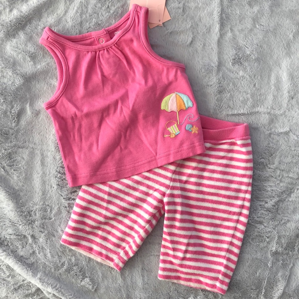 NWT Gymboree 0-3 Mos Tank Pants Outfit Beach